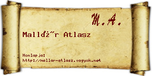Mallár Atlasz névjegykártya